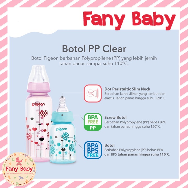 PIGEON BOTTLE PP CLEAR 240ML [ BLUE ]