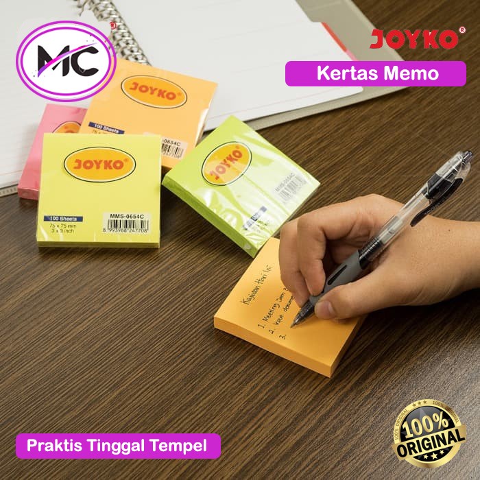 Kertas Memo Stick Note Joyko Sticky Notes Kertas Penulis Catatan Tempel Reminder