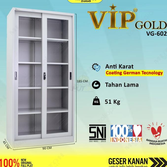 

Terlaris Vip Gold Vg-602 Lemari Arsip Besi Pintu Sliding Kaca Pengiriman Cepat