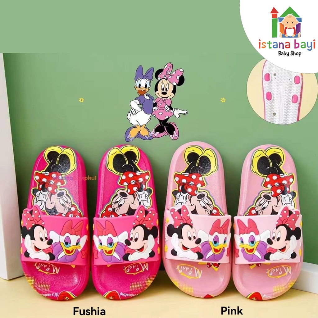 Sendal Karet Import Karakter Minnie Girl  / Sendal Anak