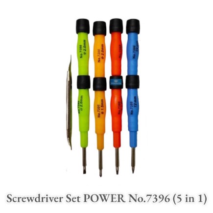 OBENG SET POWER 9PCS SCREWDRIVER NO 7396 5 IN 1