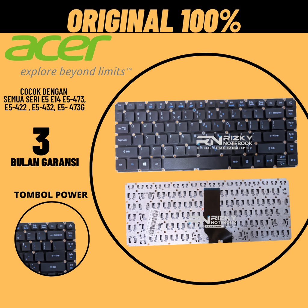 Keyboard Laptop Acer Aspire E5 E14 E5-473, E5-422 , E5-432, E5- 473G KEYPAD KEYBORD KEIBOD