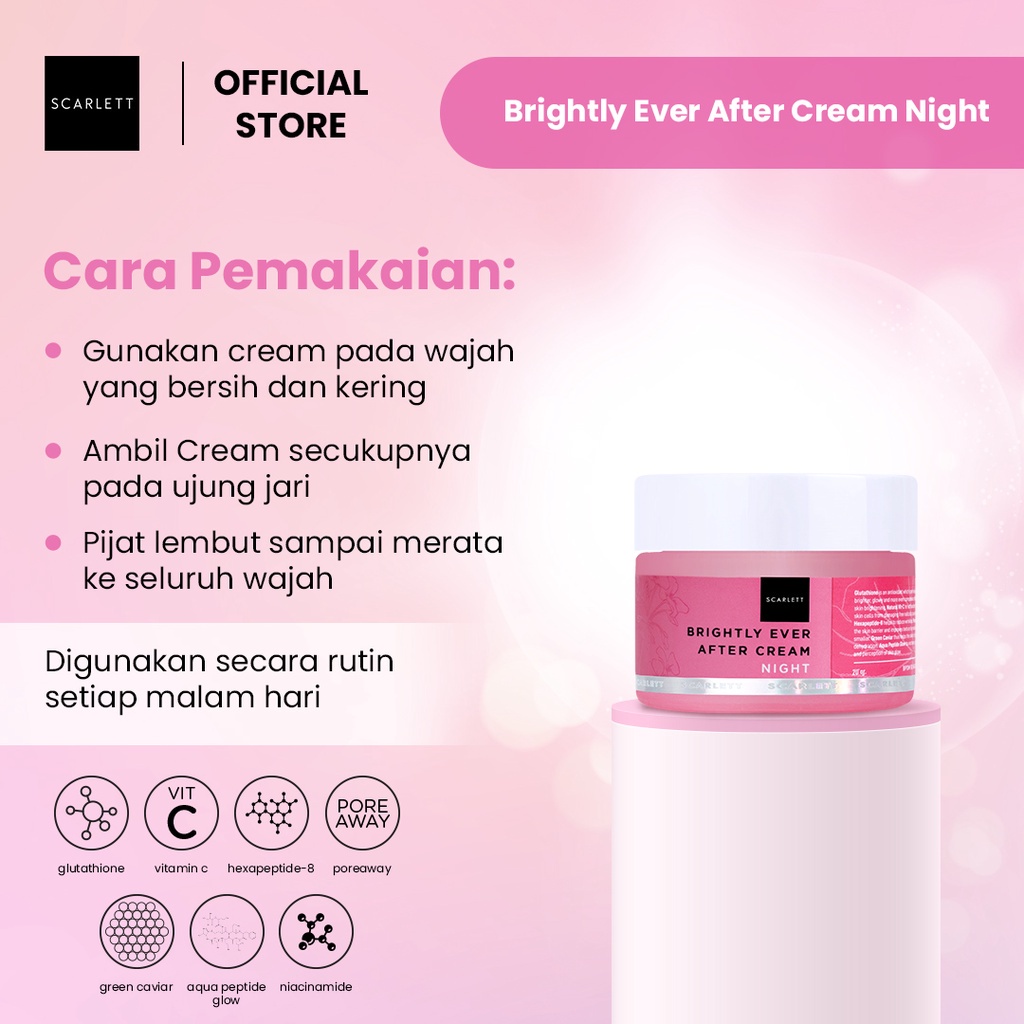 SCARLETT brightly ever after day cream night cream krim pink 20gr