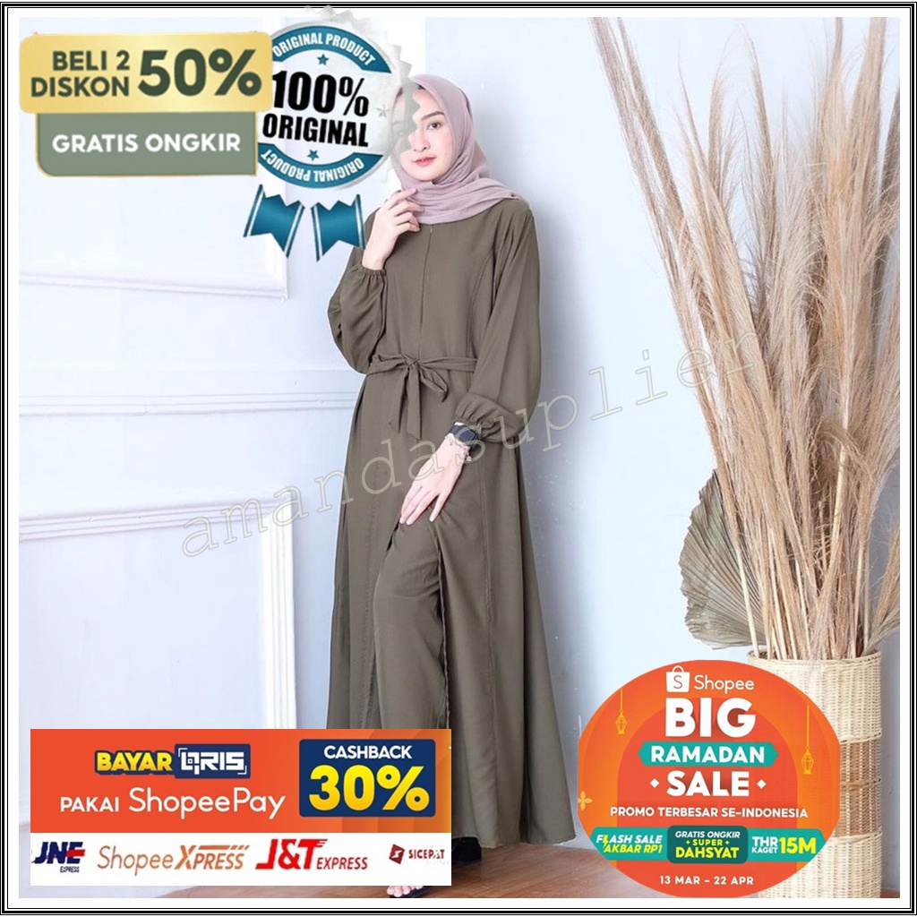 Samara One Set Jumbo LD -140 cm / Atasan + Celana Kekinian / One Set Model Terbaru Matt Crinkle Airf