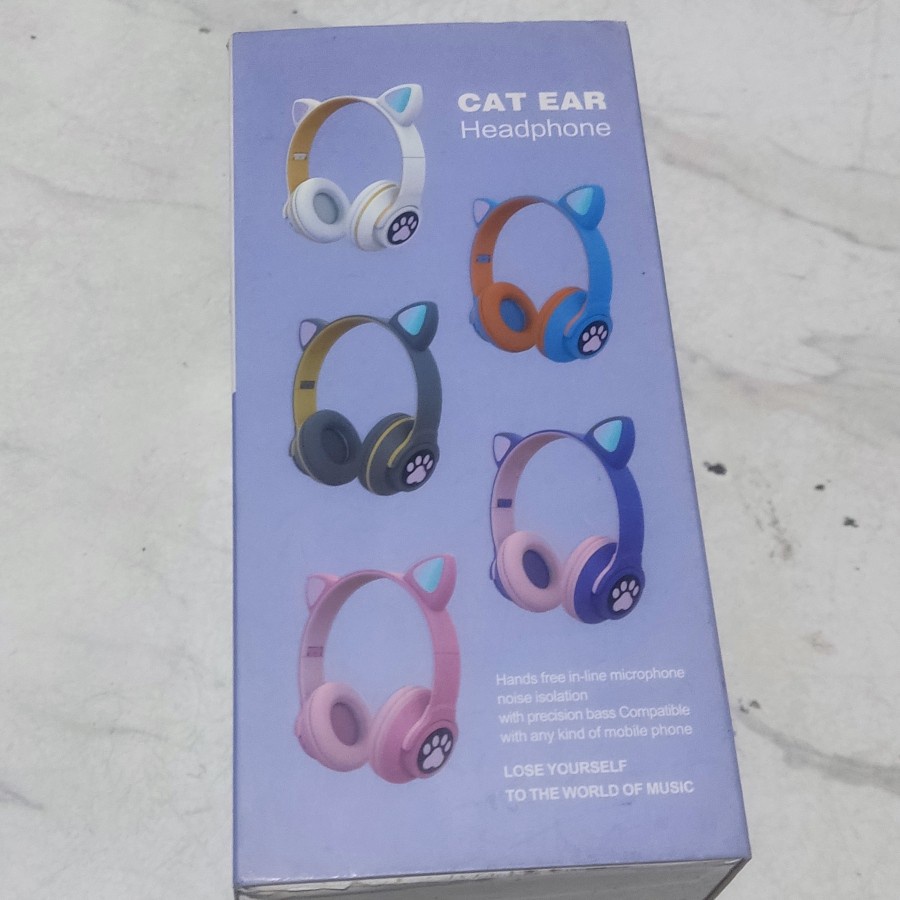 LED Color Light Cute Cat Ear Headphone with Mic ME-3 Foldable Wireless Headphones Bluetooth Earphone HiFi Stereo V5.0