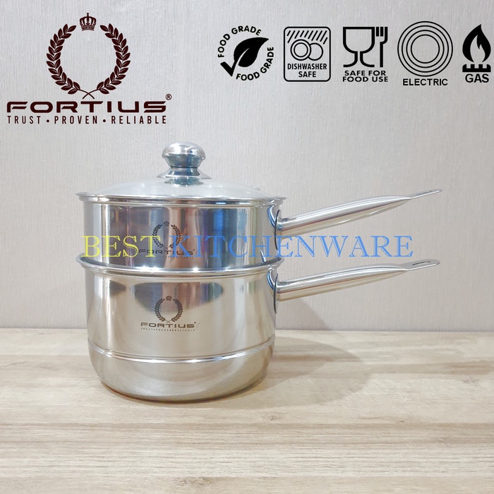 Panci Steamer Teflon Tertutup Tutup Kaca Stainless Kecil Jumbo M4I7 Estetik Tahan Lama Besar Set Kuk