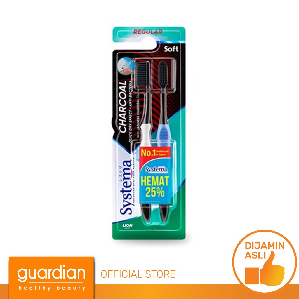 SYSTEMA Toothbrush Charcoal Regular 2S