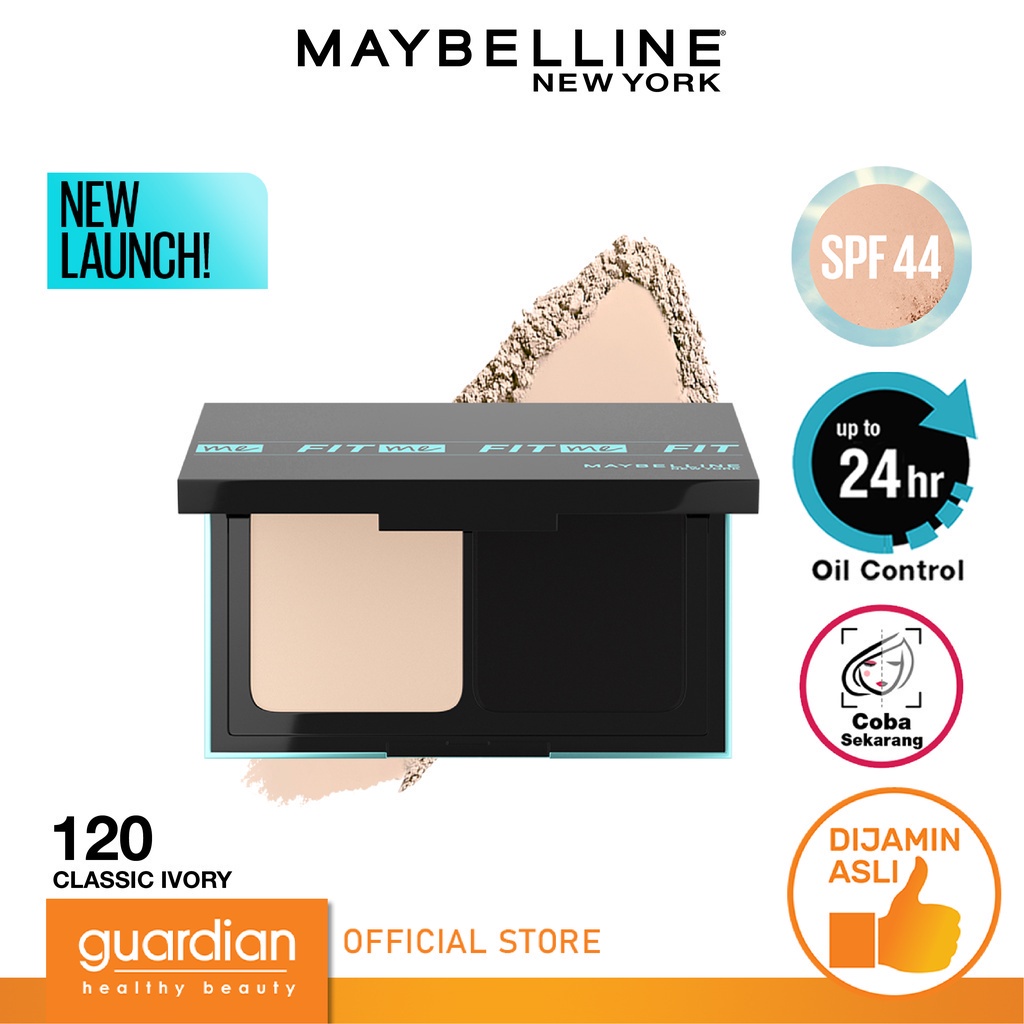 MAYBELLINE Fit Me 24HR Oil Control Powder Foundation 83g - 120 Classic Ivory Bedak Two Way Cake TWC 