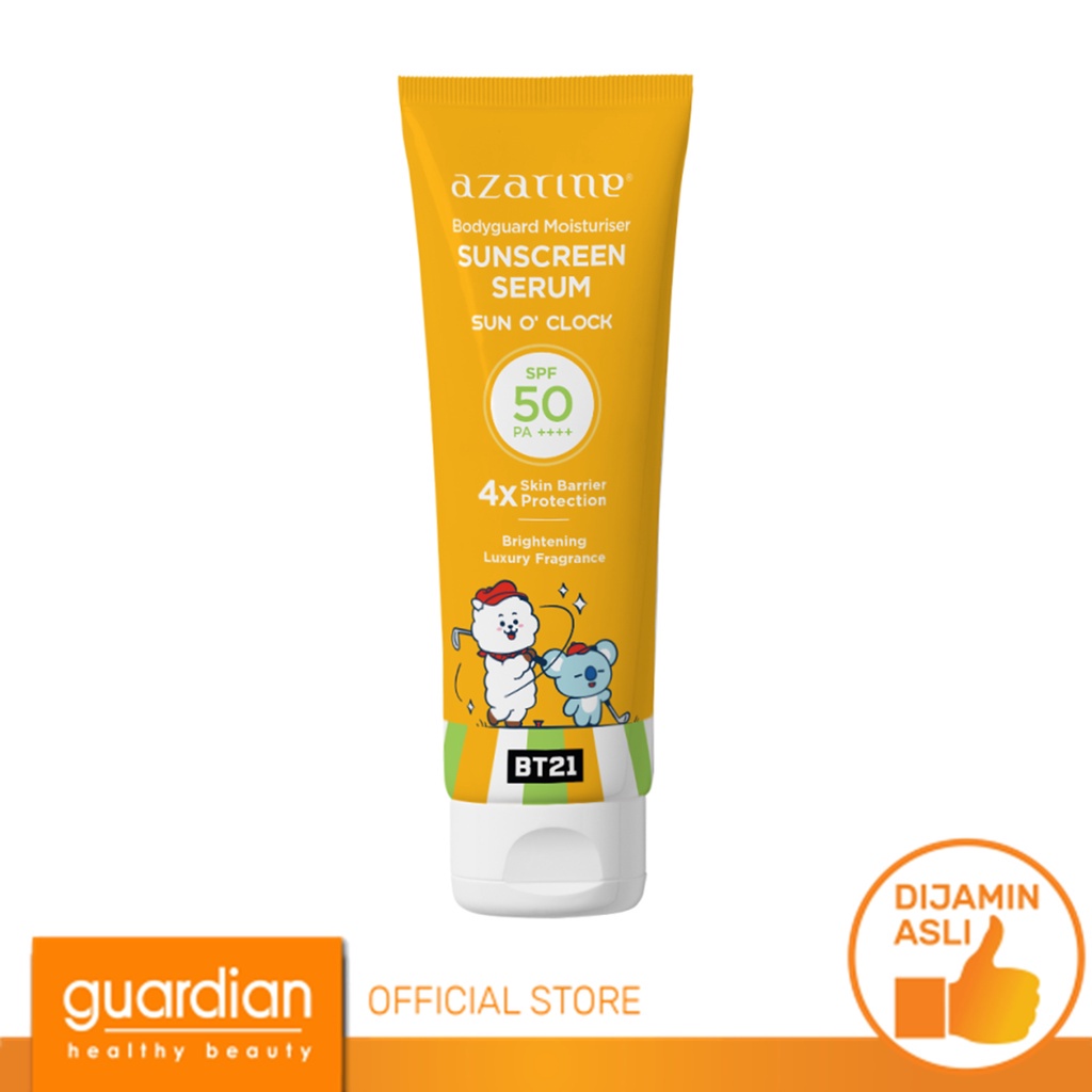 	 [AZARINE x BT21] Body Guard Moisturizer Sunscreen Serum SPF50 PA++++ - Sun O'Clock / sunblock badan mengandung parfum fresh sweet tahan lama, melindungi dari sinar UV matahari 100ml	