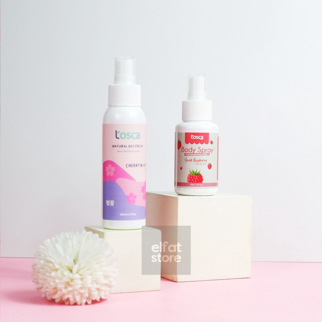 [Paket Bundling] Tosca Deodorant Tawas Spray + Body Spray Ampuh Hilangkan Bau Ketiak dan Badan