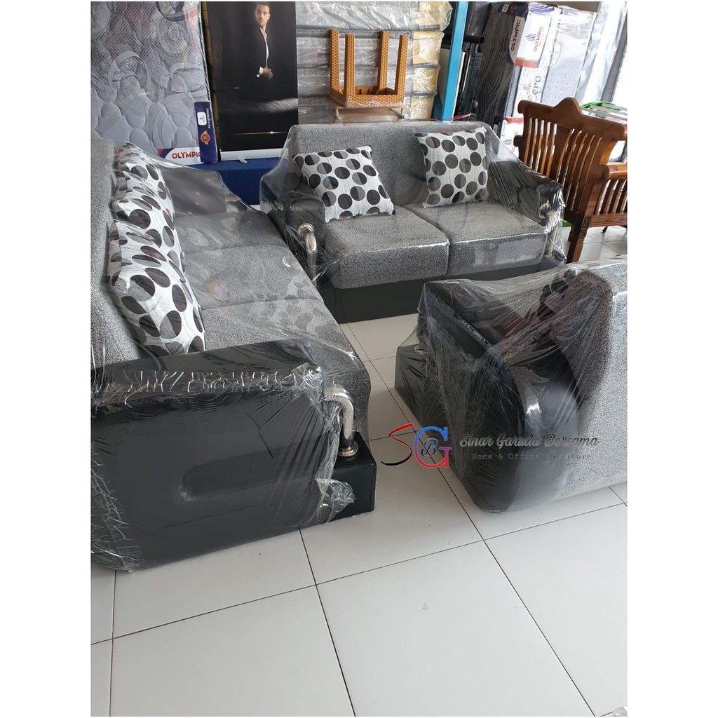 SOFA TAMU 123 KURSI TAMU KURSI KELUARGA + FREE BANTAL + MEJA TAMU POLKADOT