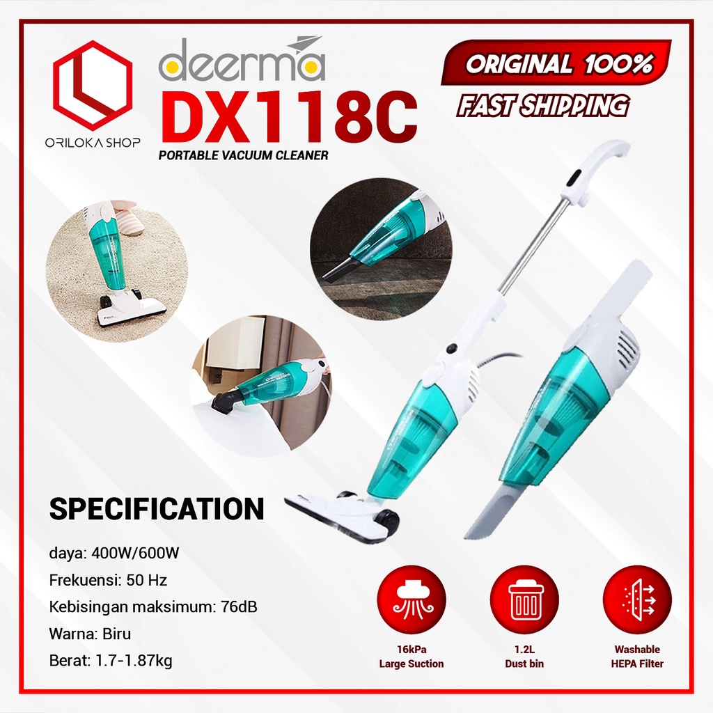 Deerma DX118C Vacuum Cleaner 2in1 - Alat Penghisap Debu