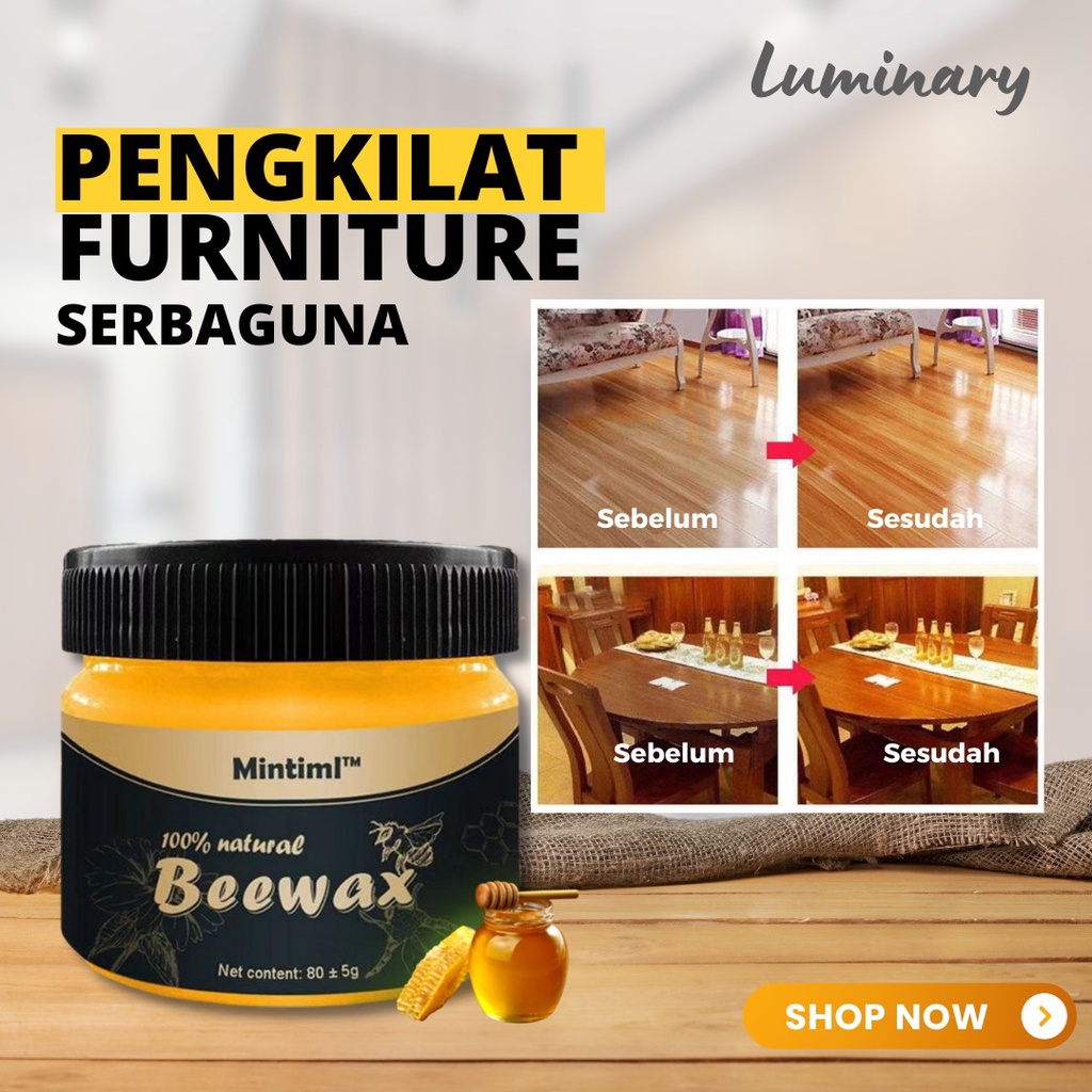 Beewax Wood Seasoning Polish Pengkilap Kayu Furniture Kitchen Set Pelindung Pelapis Kayu Meja Kursi Lemari Lilin Gel Lebah Alami