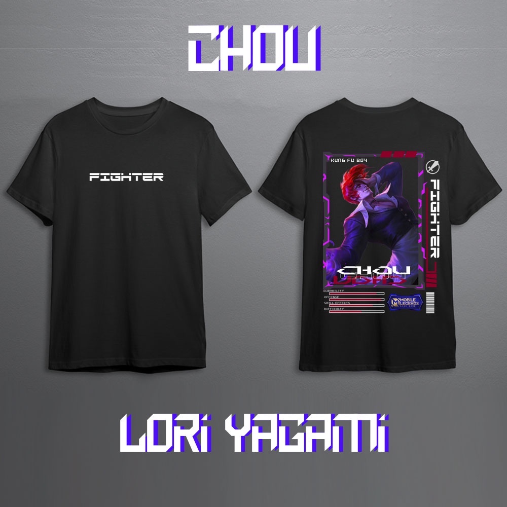 KAOS MOBILE LEGEND CHOU SKIN KOF, KAOS CHOU MLBB FIGHTER SKIN KOF TERBARU SKIN KEREN TERBARU