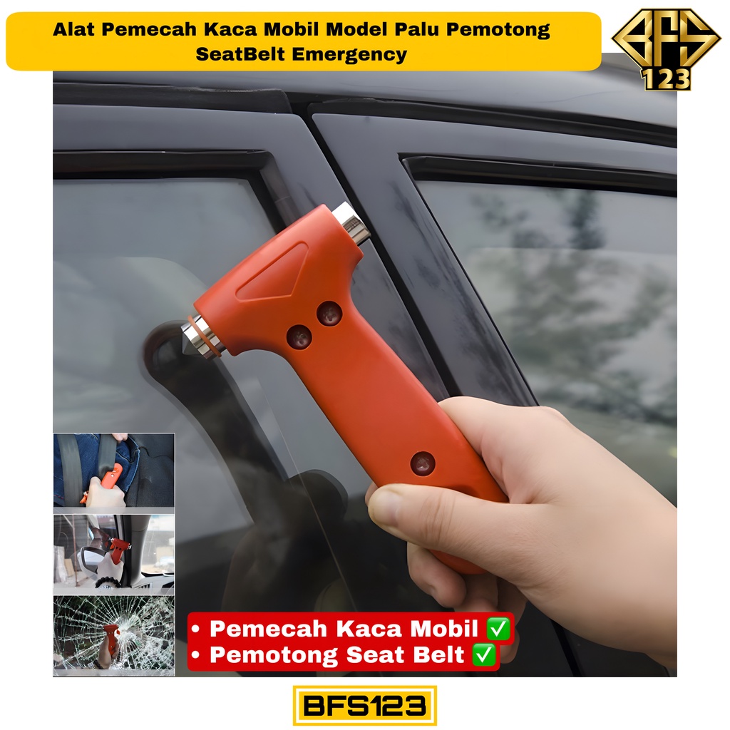 Alat Pemecah Kaca Mobil Model Palu Pemotong SeatBelt Emergency Tool Kit