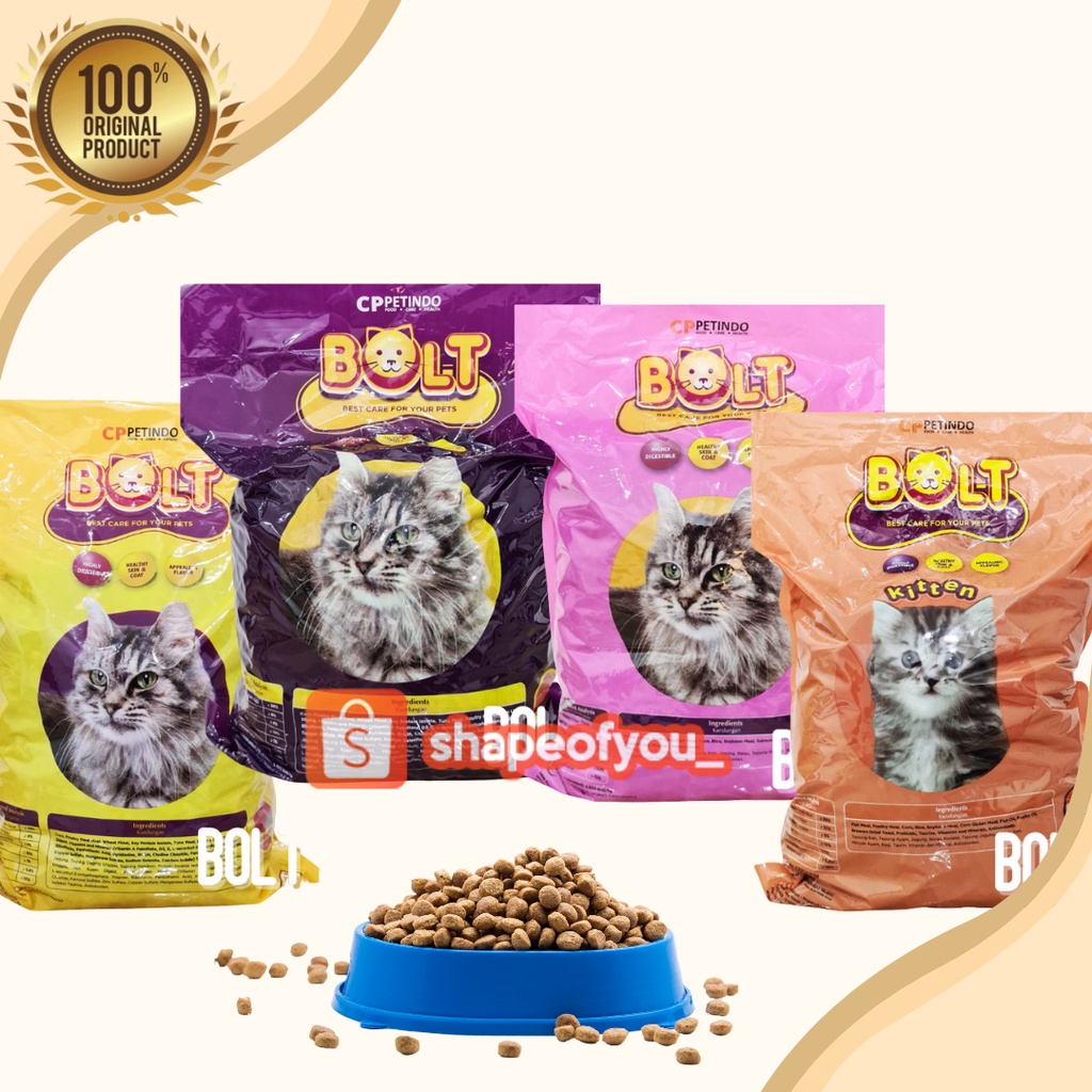 Bolt Makanan Kucing Kering Repack Pakan Kucing Bolt Cat Donut Ikan Dry Food Kitten