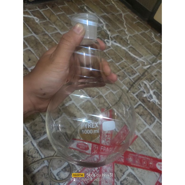 boiling flask 1000 ml pyrex / labu didih 1000ml pyrex