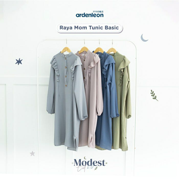 ARDENLEON - MOM RAYA TUNIC BASIC CRINKLE - MOM RAYA TUNIC MOTIF / BAJU RAYA TUNIC DEWASA / TUNIC RAY