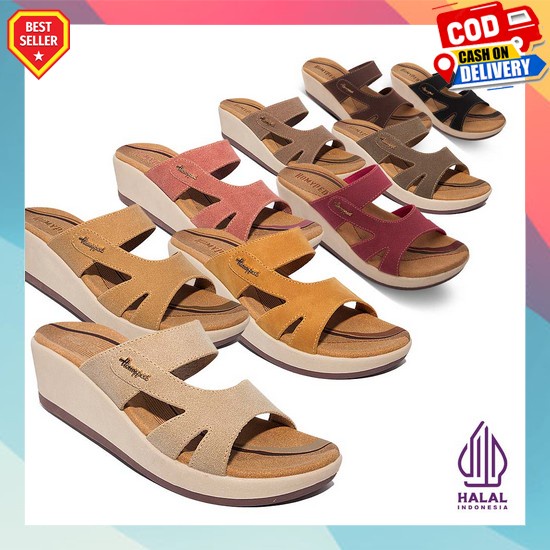 Wedges Wanita Terbaru 2023 Kekinian Viral Kondangan Simple Sandal Wanita Casual Import Dewasa 2022 R