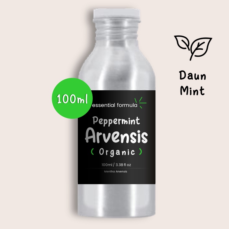 100ml Organic Peppermint Arvensis Essential Oil Daun Mint Murni 100%