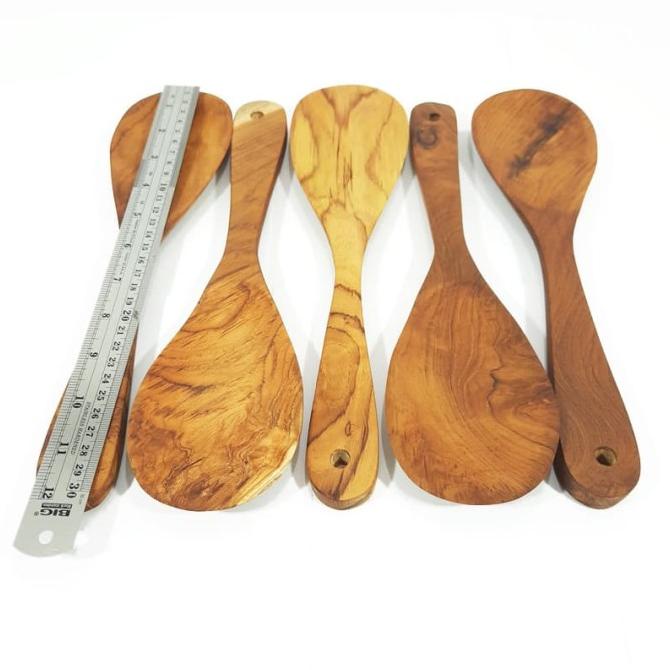 =+=+=+] Kerajinan Centong Nasi Besar Kayu Jati Utuh Ukuran 35cm