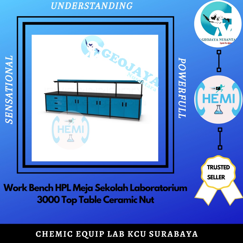 Work Bench HPL Meja Sekolah Laboratorium 3000 Top Table Ceramic Nut