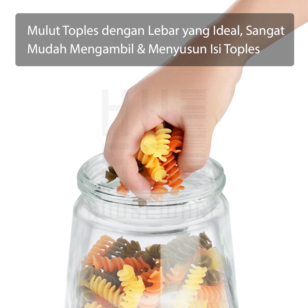 HUGO Toples Kaca Tempat Penyimpanan Kue Makanan Kacang Kedap Udara Toples Bening Premium Quality