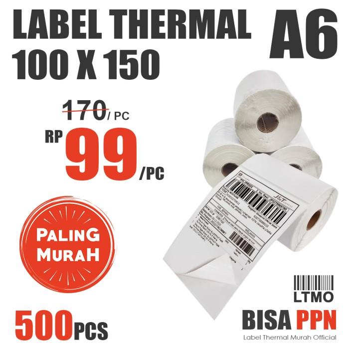 

Label Barcode Murah 100 X 150 A6 Kertas Stiker Thermal 500 Pcs