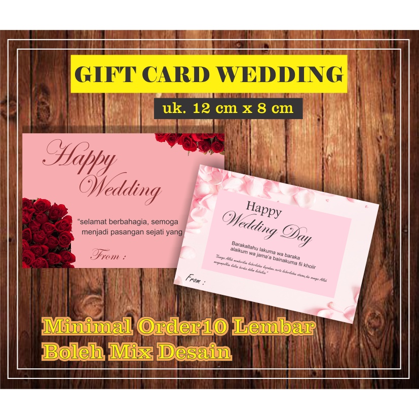 

Gift Card Wedding / Card Wedding / Kartu Ucapan Pernikahan