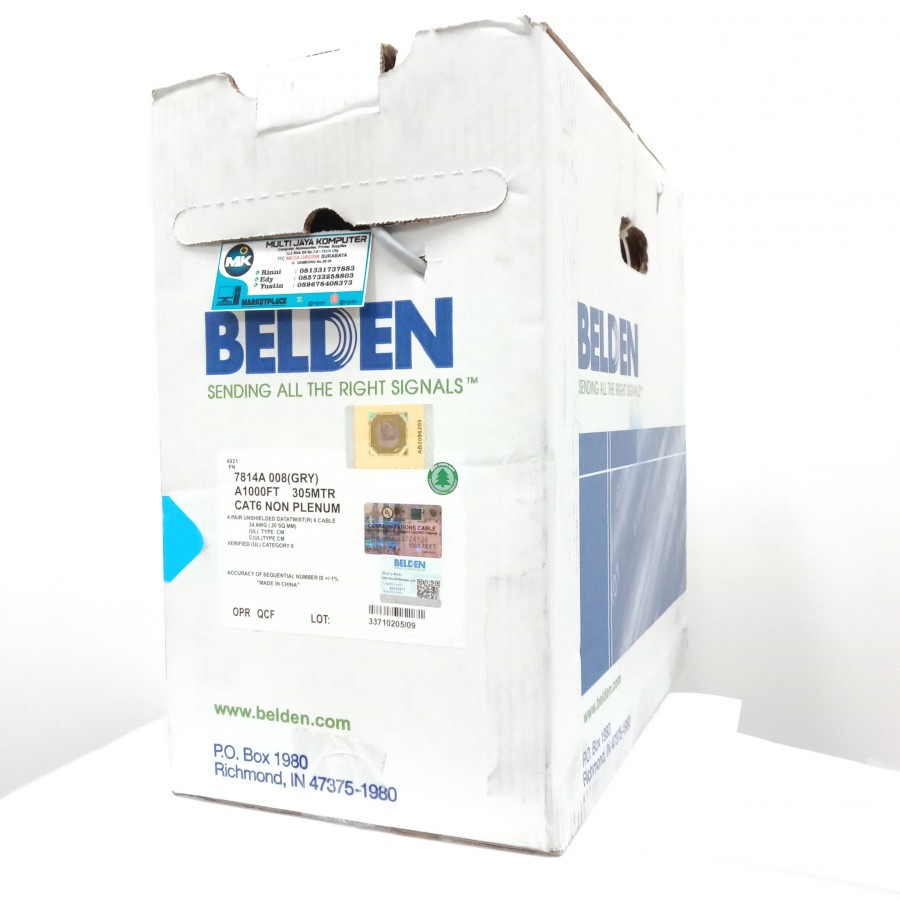 KABEL Lan BELDEN CAT6 / Ethernet Cable Utp Cat6 Original Belden