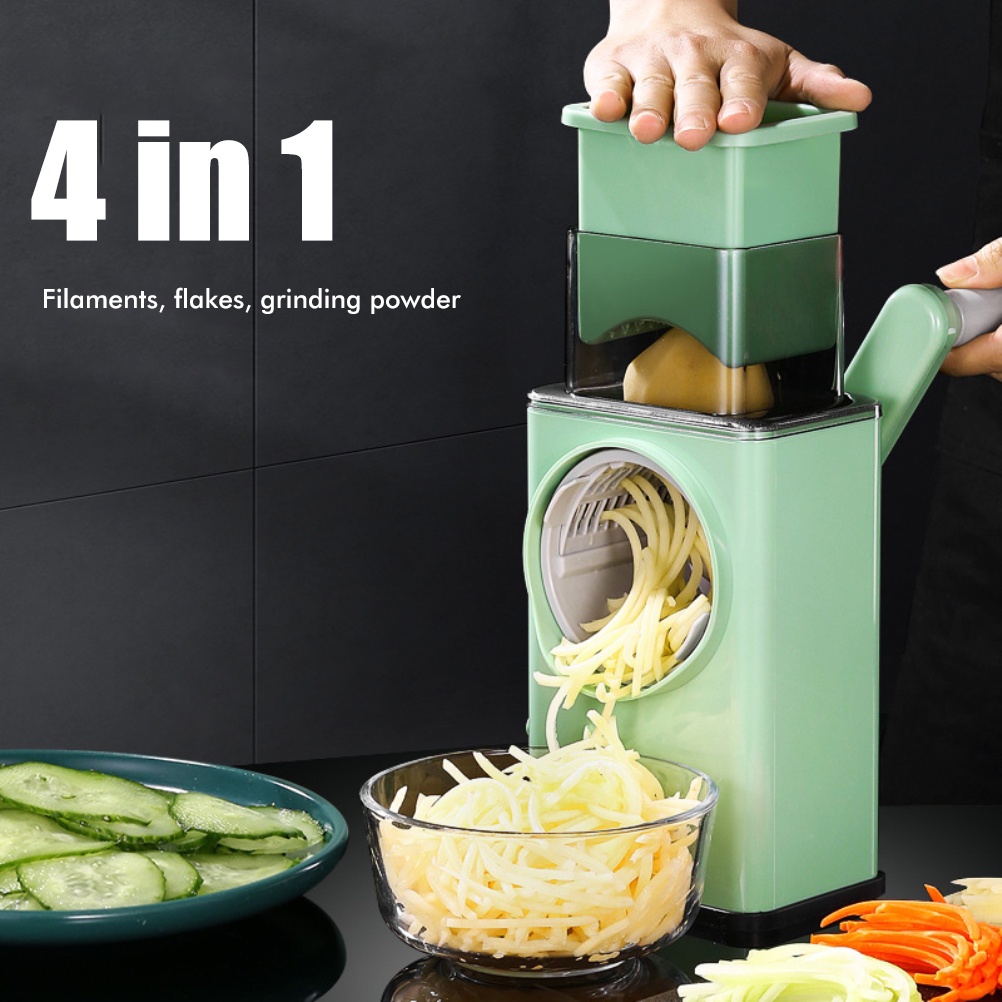 Pemotong Sayur Serbaguna 4in1 Parutan Pengiris Pencacah Penggiling Sayur dan Buah Cyclone Drum Vegetable Cutter Slicer Grater Grinder