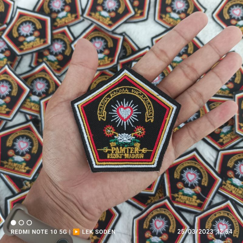 Bet LOGO PAMTER PUSAT MADIUN Badge Bordir Komputer Lembaga Pengamanan Terate PSHT Pusat Madiun