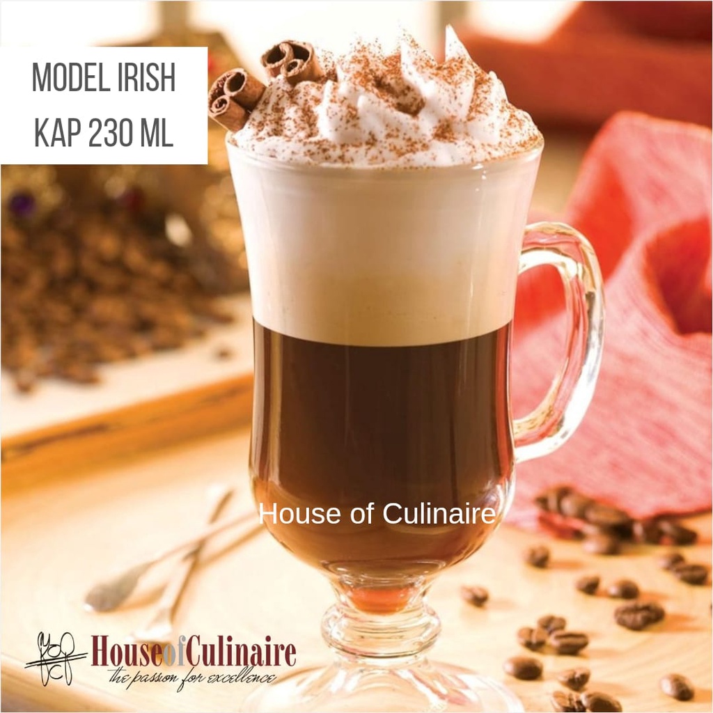 Gelas Kopi Irish 230 ml Gelas Kopi Kafe Kopi Estetik