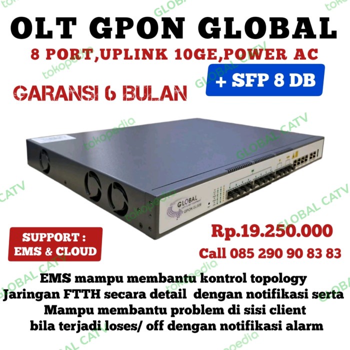 Terlaris Olt Gpon Global 8 Port Uplink 10Ge Sfp 8 Db Power Ac