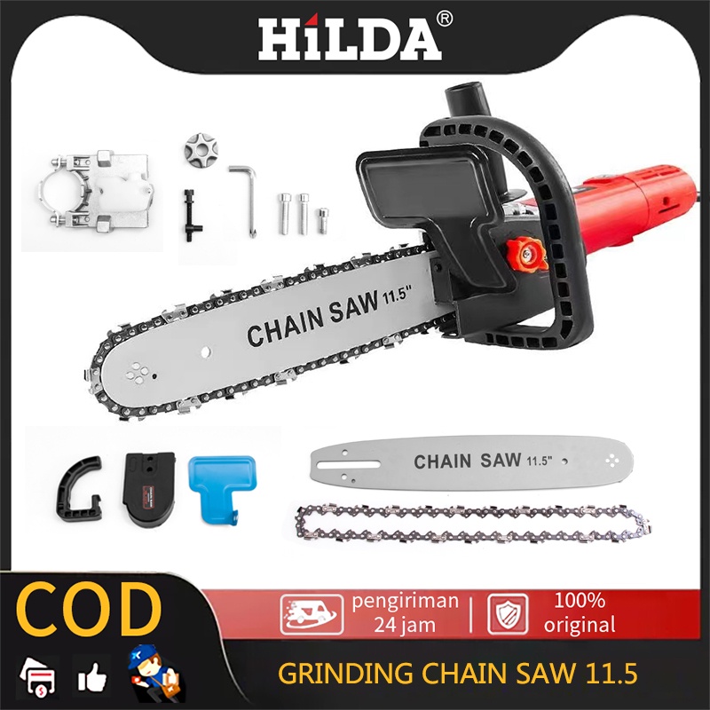 HILDA Mini Chainsaw Gerinda Gergaji Potong Kayu Chain Saw Gergaji Potong Kayu Adaptor