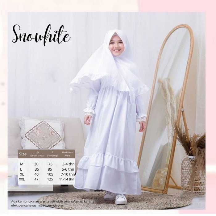 PROMO GAMIS PUTIH ANAK BAJU MUSLIM ANAK TANGGUNG GAMIS PUTIH MANASIK HAJI - SNOWHITE, M ELEGAN TERLA