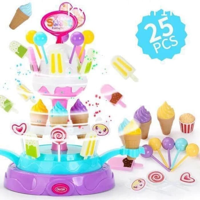 MAINAN ANAK ICE CREAM SWEET ROTATING PLATFORM MUSIK