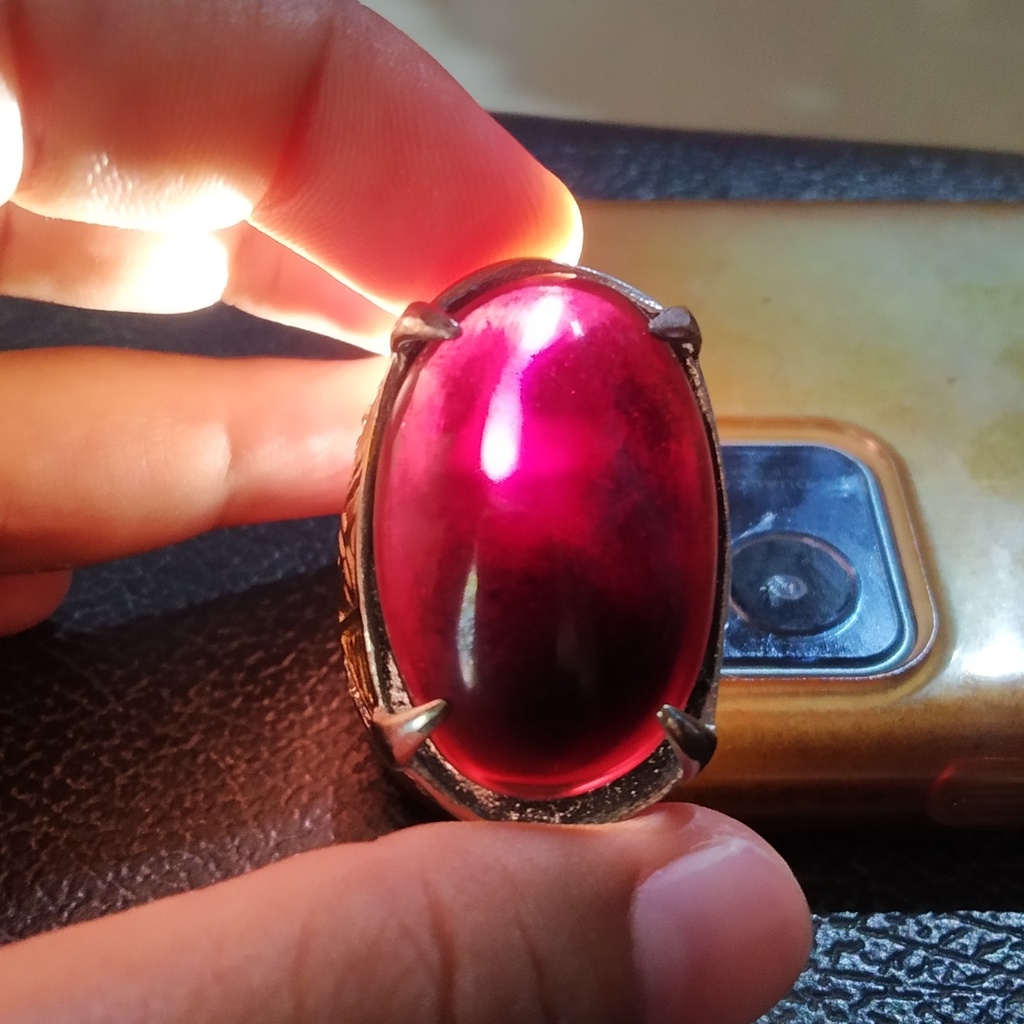 Cincin Batu Akik Natural Kecubung Wulung Jumbo