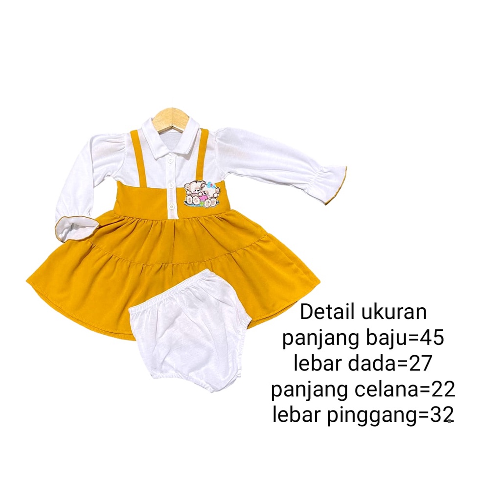 Baju Anak Perempuan Dress Rok Tangan Panjang 0-1 tahun