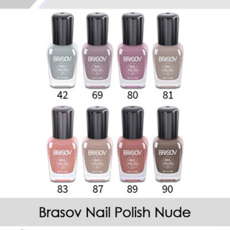 𝐑𝐀𝐃𝐘𝐒𝐀 - BRASOV Kutek Cat Kuku 8 ML Nail Polish Kutex MIX / NUDE / CLEAR / RED/ BLACK / GREEN