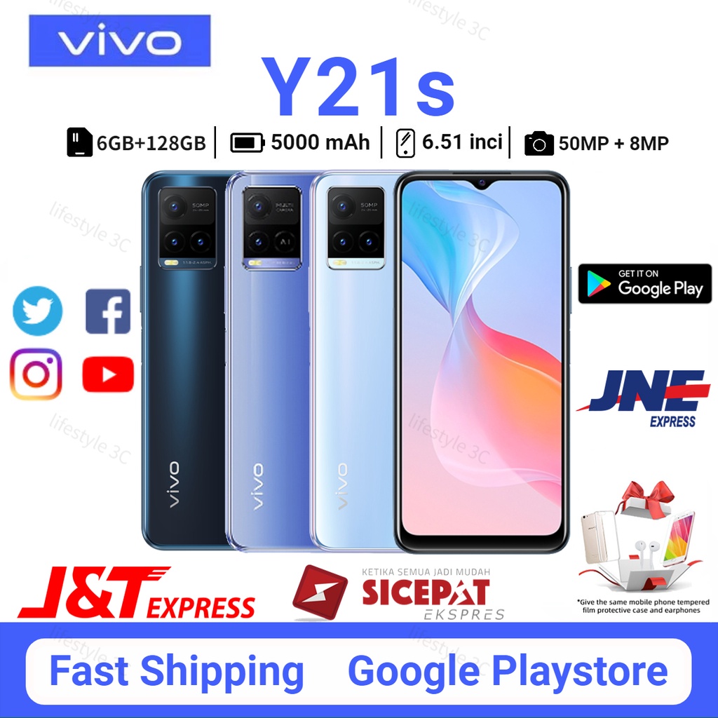 VIVO Y21s RAM 6GB/128GB Baru HP Garansi 1 Tahun