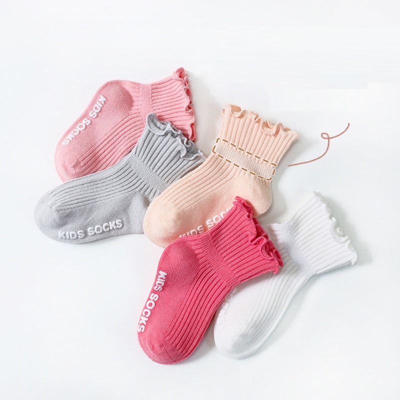 Z18 NEW (1 set 3 pasang) Kaos kaki bayi dan anak motif truffle dengan antislip