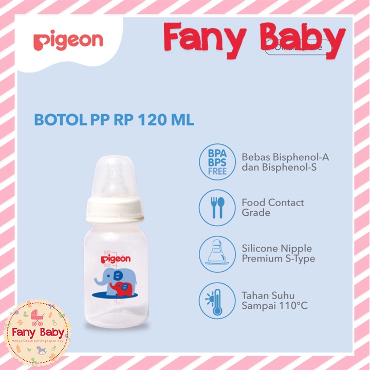 PIGEON BOTTLE PP RP 120ML KARAKTER / BOTOL SUSU BAYI