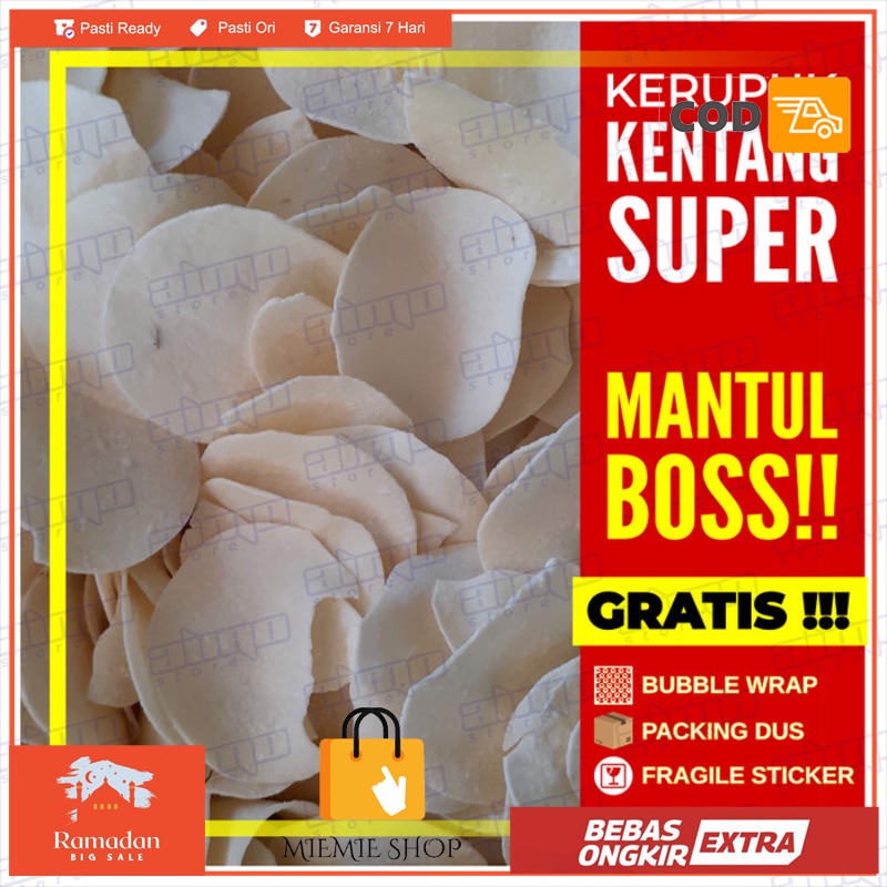 

Kerupuk Kentang Putih Super Cap Jaya Baru Krupuk Mentah 200gr