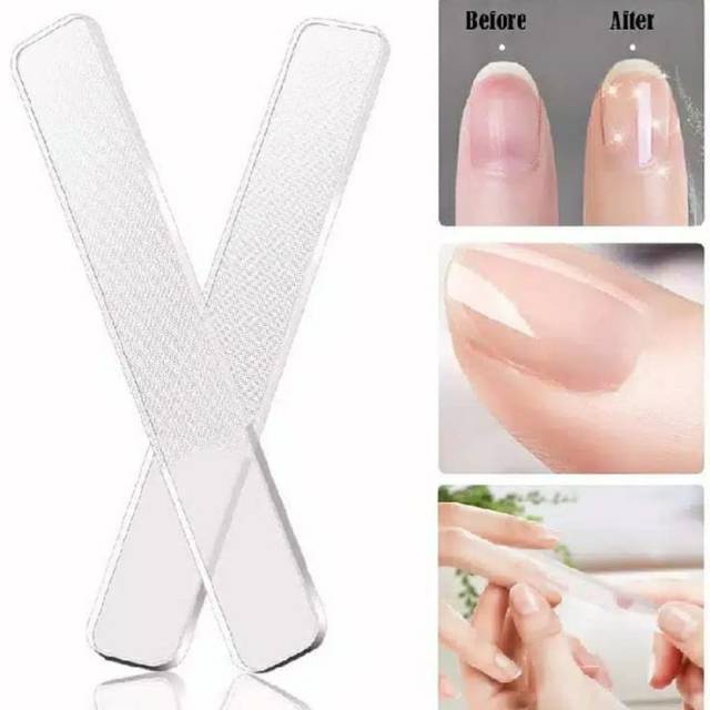 SS Alat Manicure  Kikir Kilap Kuku Kristal Glass Nail Shiner Polish Pengikir Pengkilap Kuku Nano Glass Nail Shiner  Kikir Nail Art Make Up