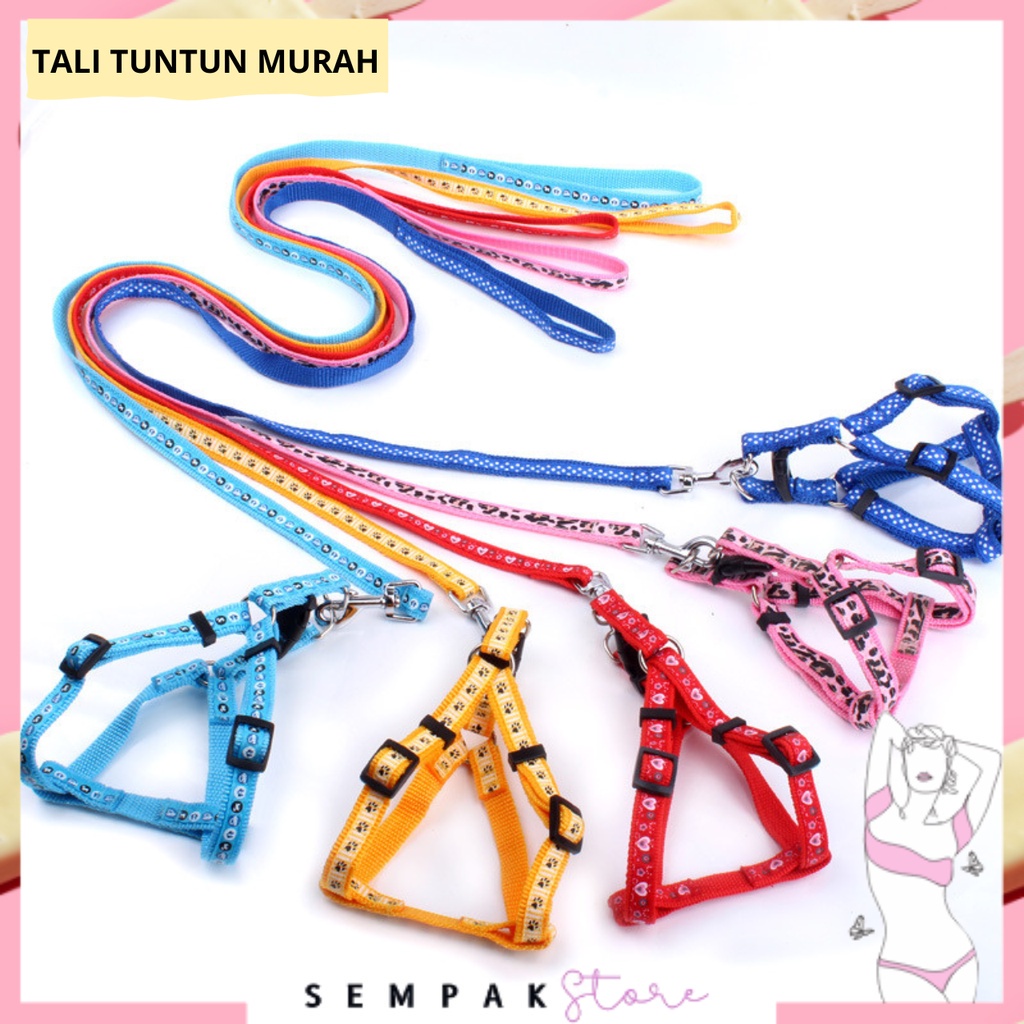 SS Tali Tuntun Dada Kucing Segitiga 1.2Meter Leash Harness Jalan Hewan Doggy Bentuk Y 120CM Aksesoris Hewan Peliharaan Murah