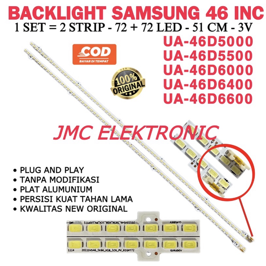 BACKLIGHT TV LED SAMSUNG 46 INCH UA46D5000 UA46D5500 UA46D6000 UA46D6600 UA46D6400 46D5000 46D5500 4