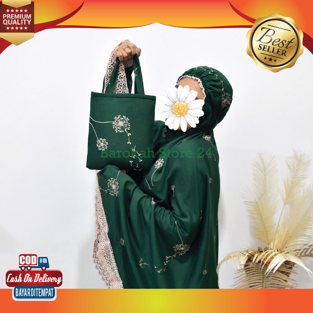 Mukena Bahan Rayon Kembang Premium Model Bordir Free Tas Kekinian Aesthetic Remaja Dewasa Terbaru Me