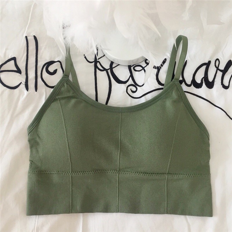 Bra Sport Wanita tanpa kawat Model Seamless kode B400 dengan Tali