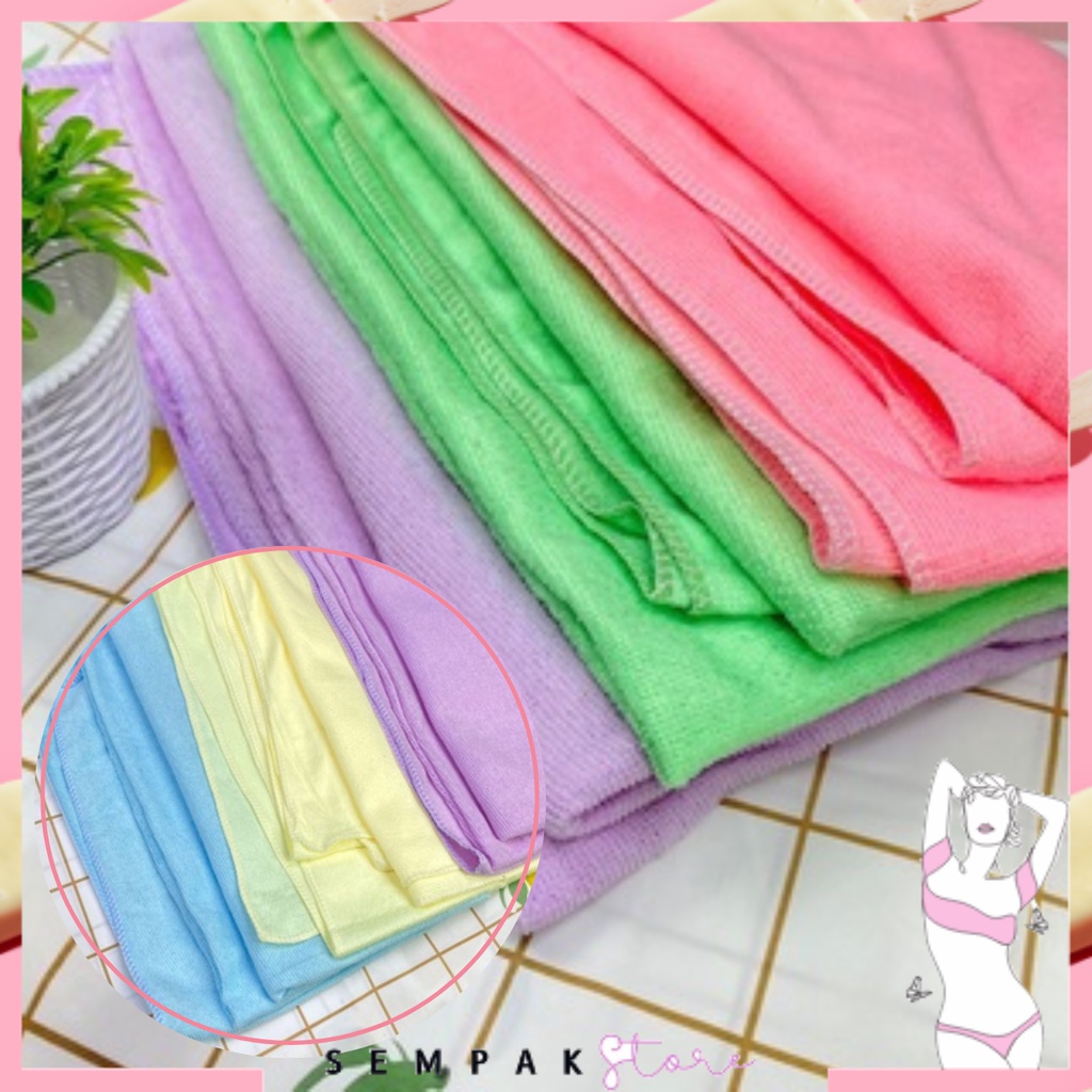 BG Handuk Mandi Polos 73 X 136 Cm Handuk Jumbo Dewasa Microfiber Motif Polos Handuk Serap Air